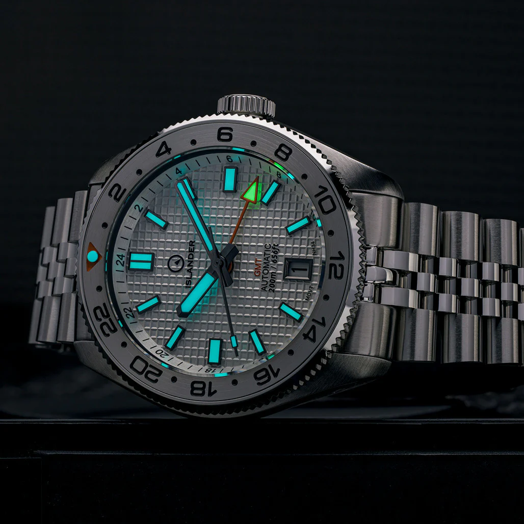 Islander Watch Automatic GMT White Waffle Dial #ISL-215 - Image 4