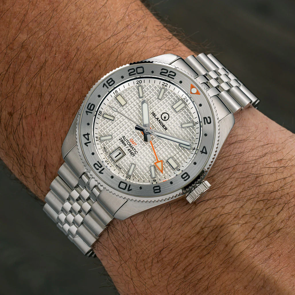 Islander Watch Automatic GMT White Waffle Dial #ISL-215 - Image 5