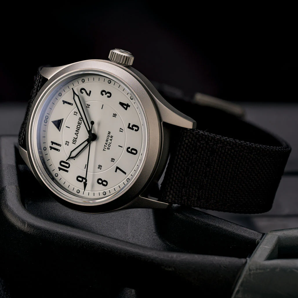 Islander Watch Babylon Titanium Solar Field Watch White Dial #ISL-332 - Image 4