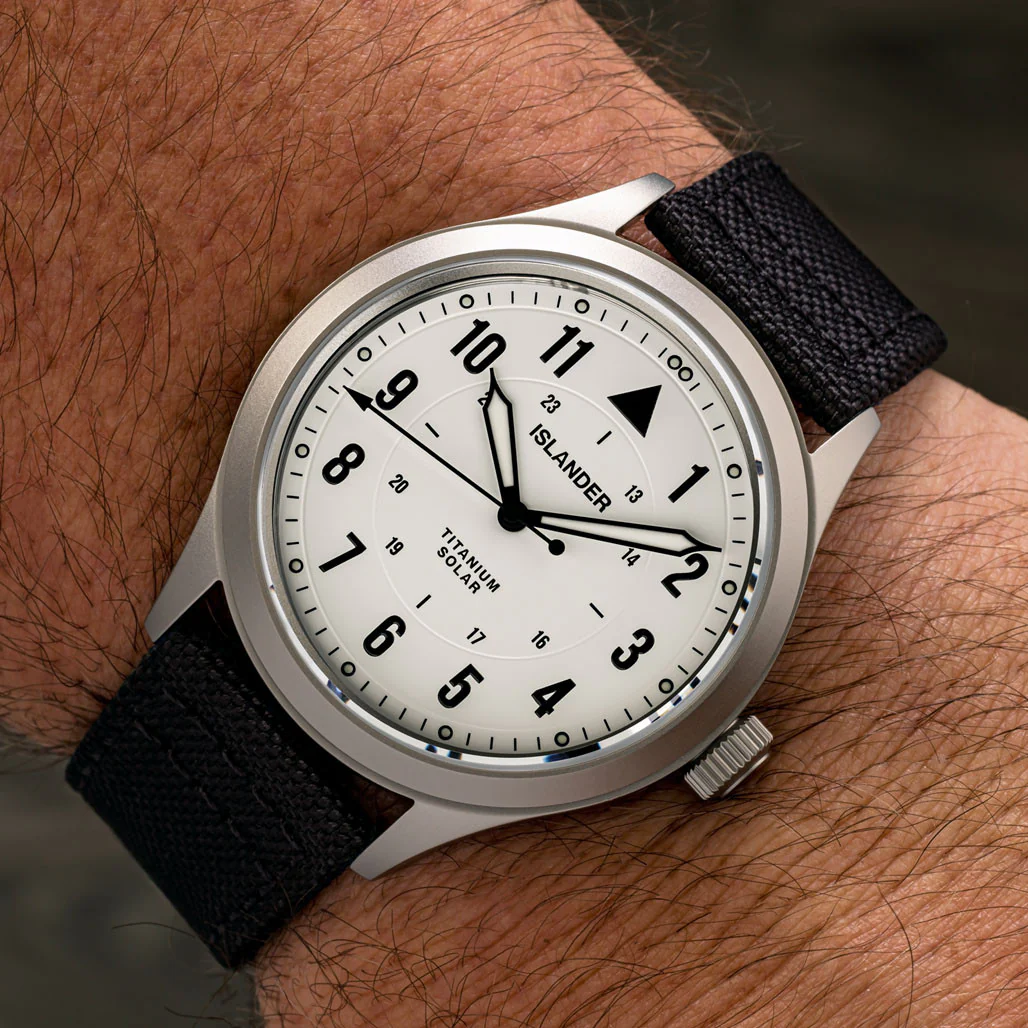 Islander Watch Babylon Titanium Solar Field Watch White Dial #ISL-332 - Image 6