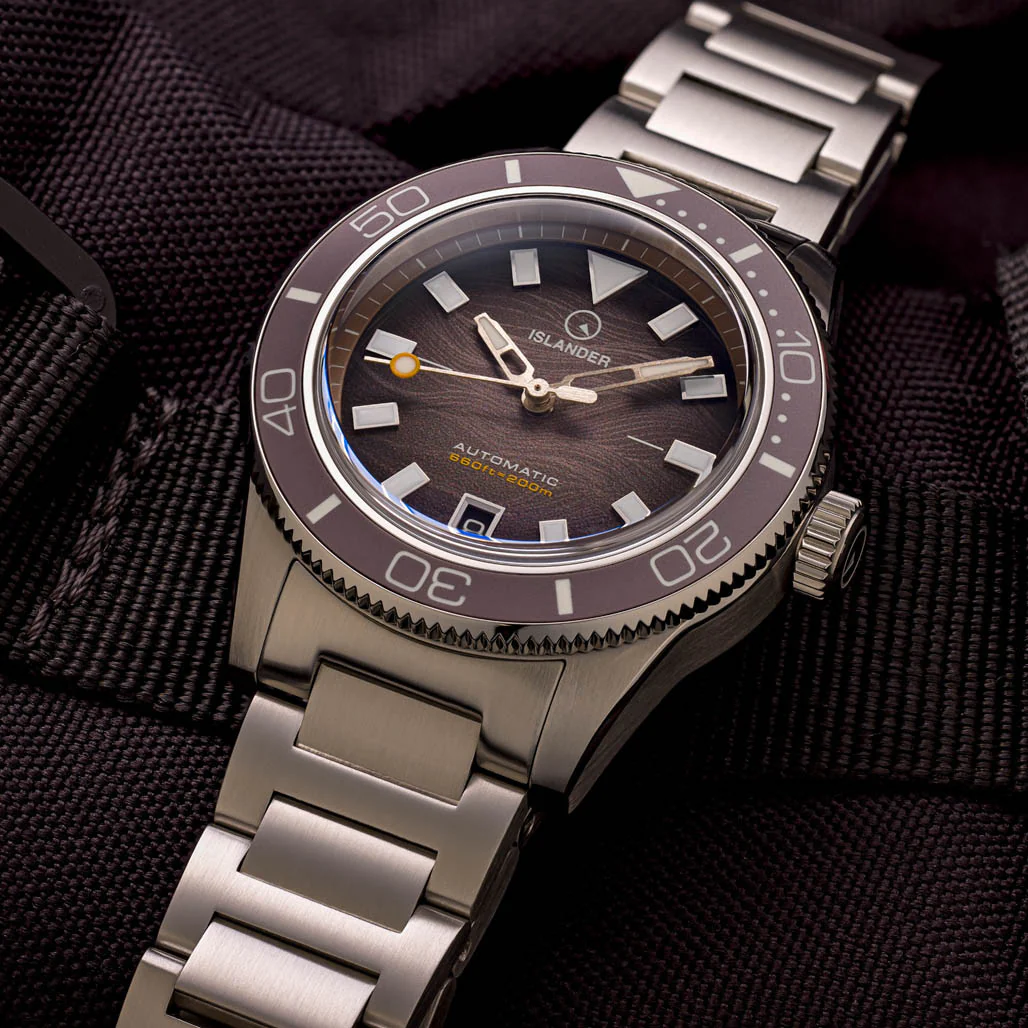 Islander Watch Bayport Automatic Warm Grey Wave Dial #ISL-314 - Image 3